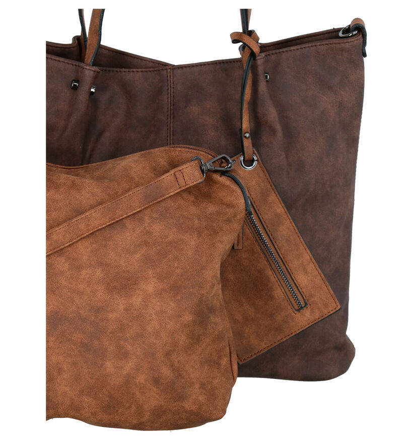 Emily & Noah Grijze Bag in Bag Shopper Tas in kunstleer (284365)