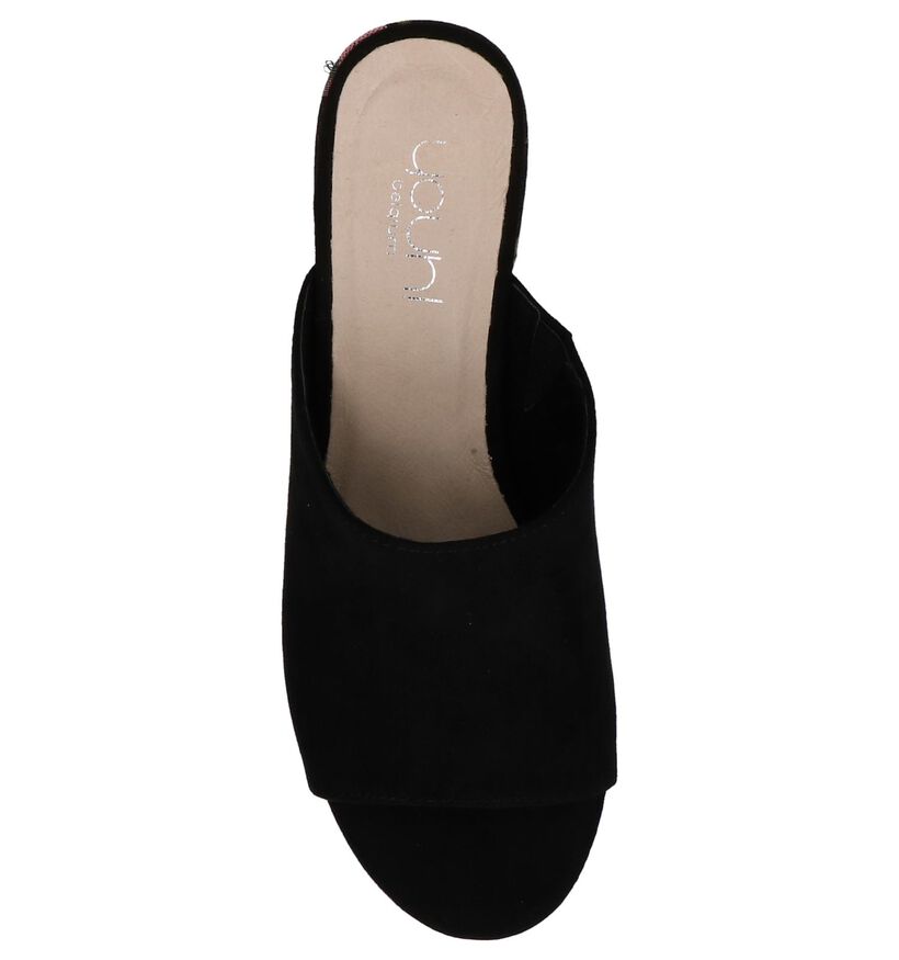 Youh! Nu-pieds à talons en Noir en textile (212138)