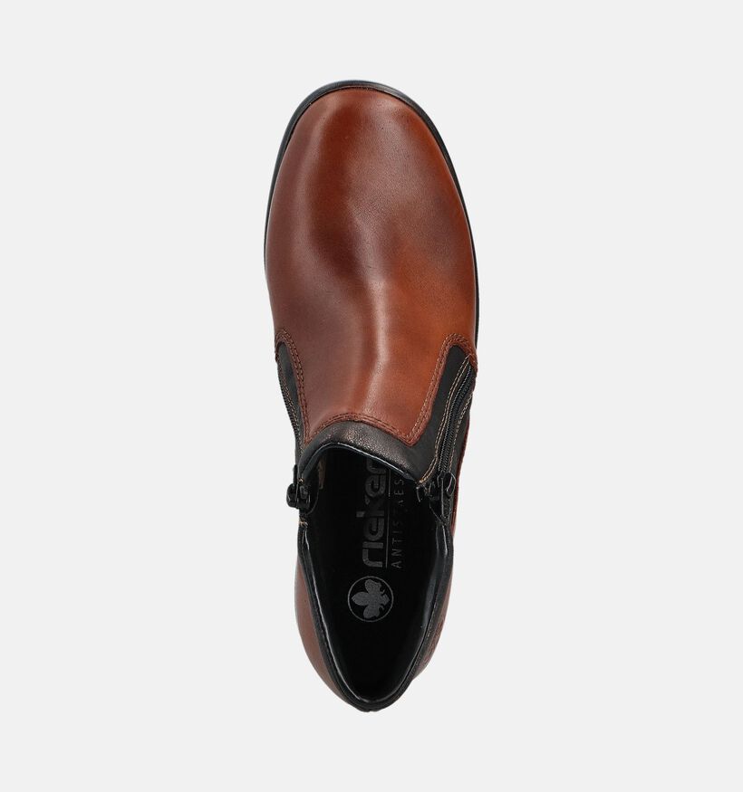 Rieker Cognac Comfortschoenen met Rits voor dames (360464) - geschikt voor steunzolen
