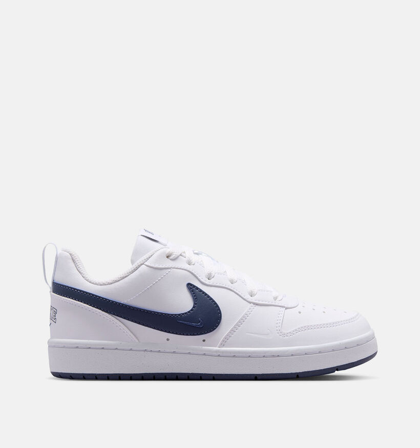 Nike Court Borough Low Witte/Blauwe Sneakers voor jongens (377284)