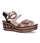 Rieker Cognac Sandalen met sleehak voor dames (323608)