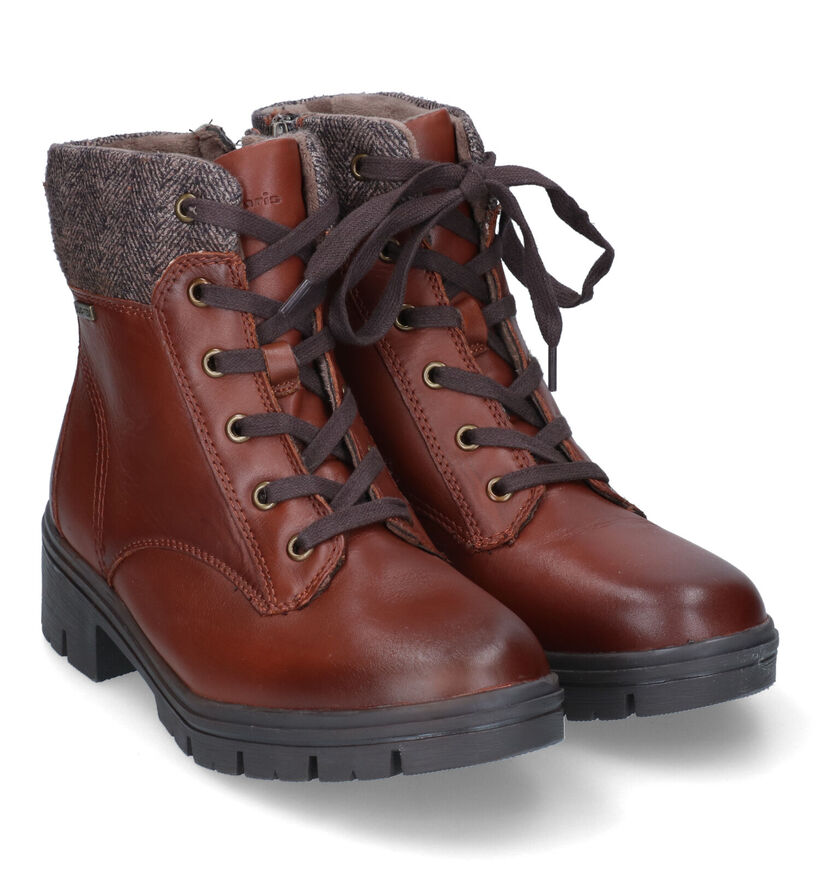 Tamaris Comfort Boots à lacets en Beige foncé en cuir (317988)