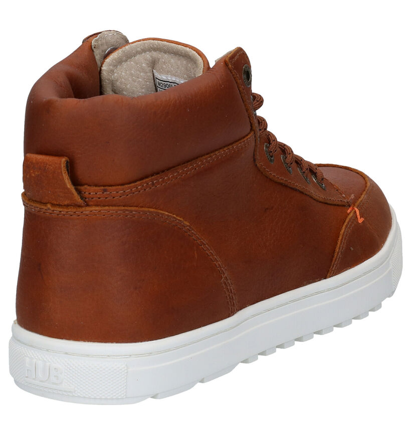 Hub Glasgow Cognac Hoge Schoenen in leer (295999)