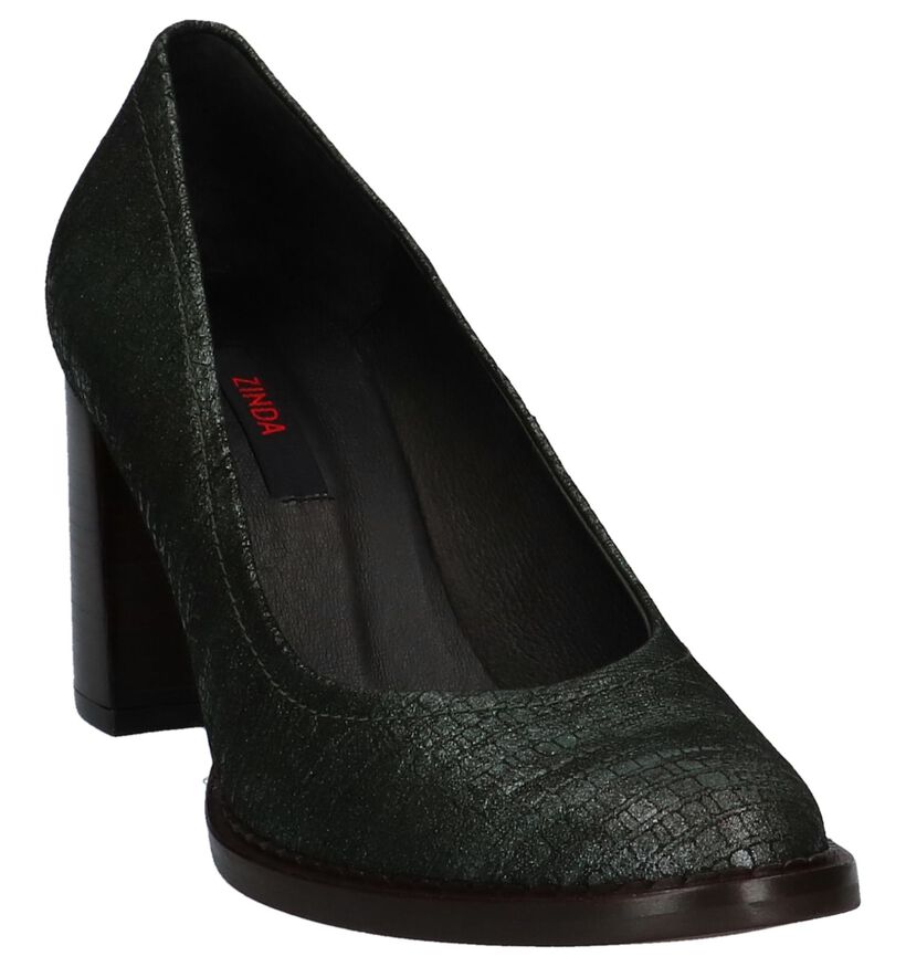 Zinda Escarpins classique en Vert en daim (226930)