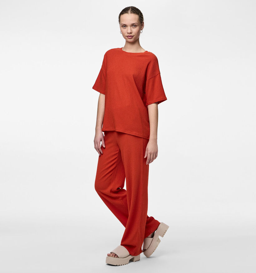 Pieces Luna Rood Oversized T-shirt voor dames (337341)