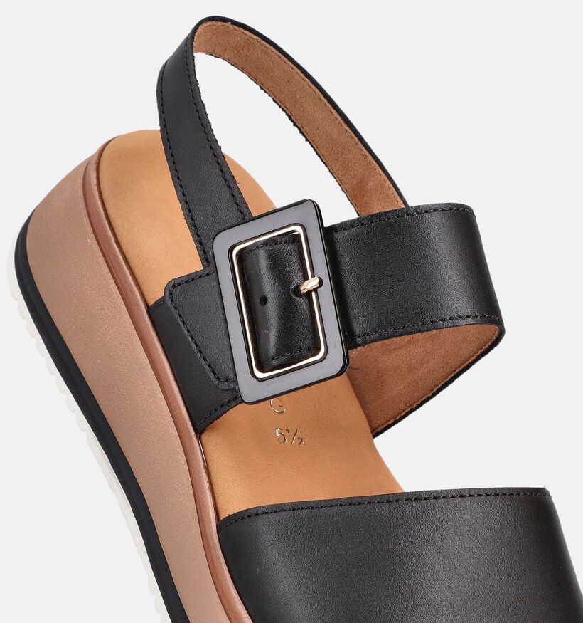 Gabor Sandales compens&eacute;es en Noir pour femmes (371133)