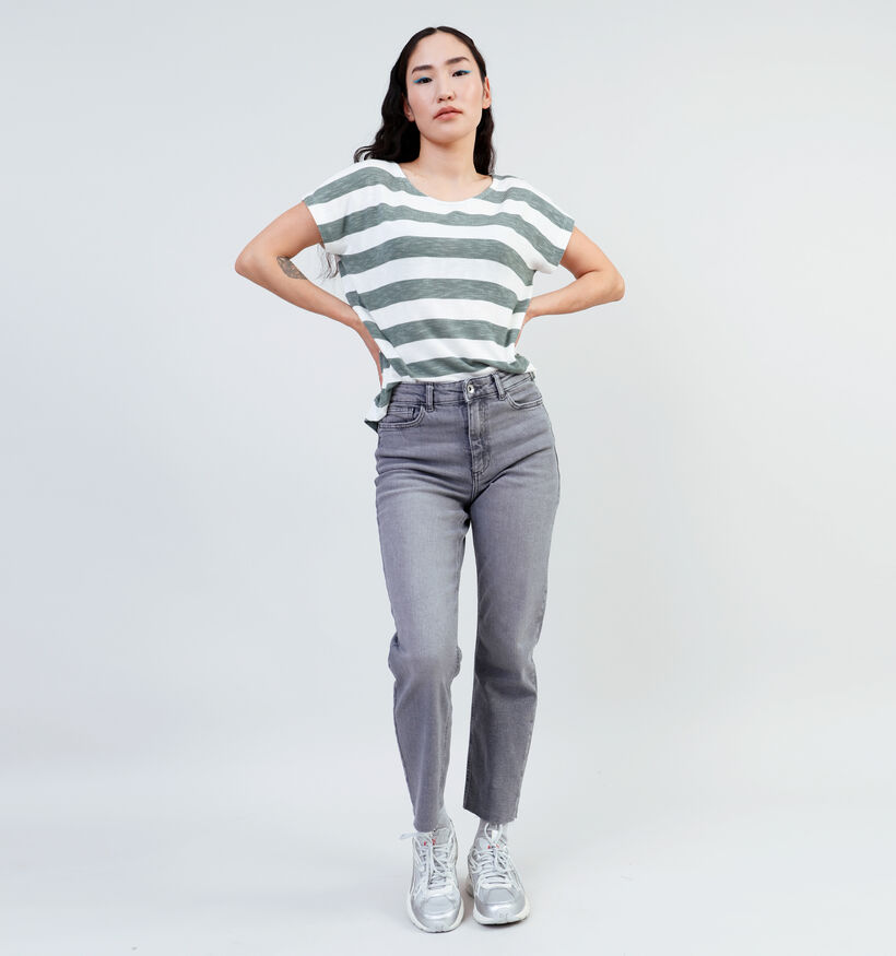 Vero Moda Wide Stripe Groen T-shirt voor dames (345597)