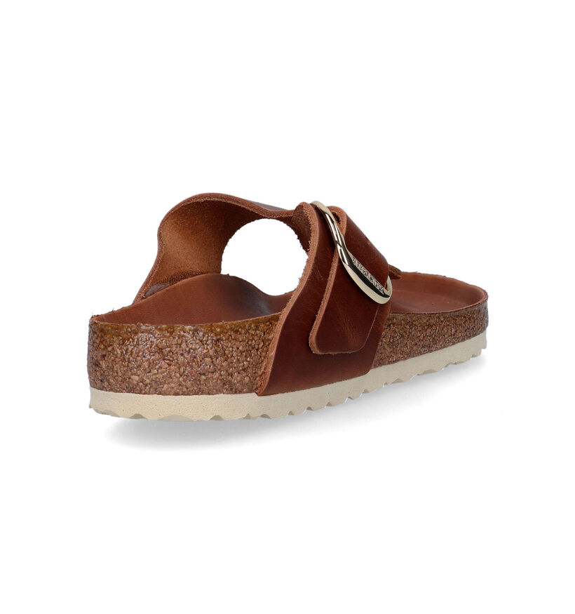 Birkenstock Gizeh Big Buckle Tongs en Cognac en cuir (322775)