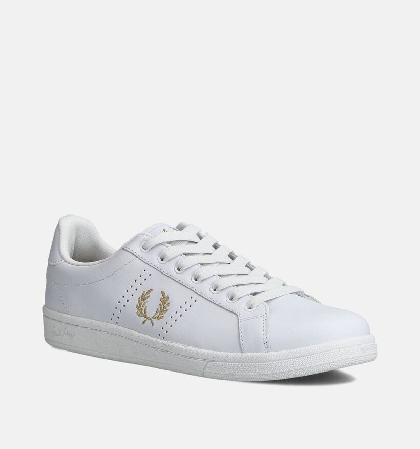 Fred Perry Witte Veterschoenen voor heren (342531) - geschikt voor steunzolen