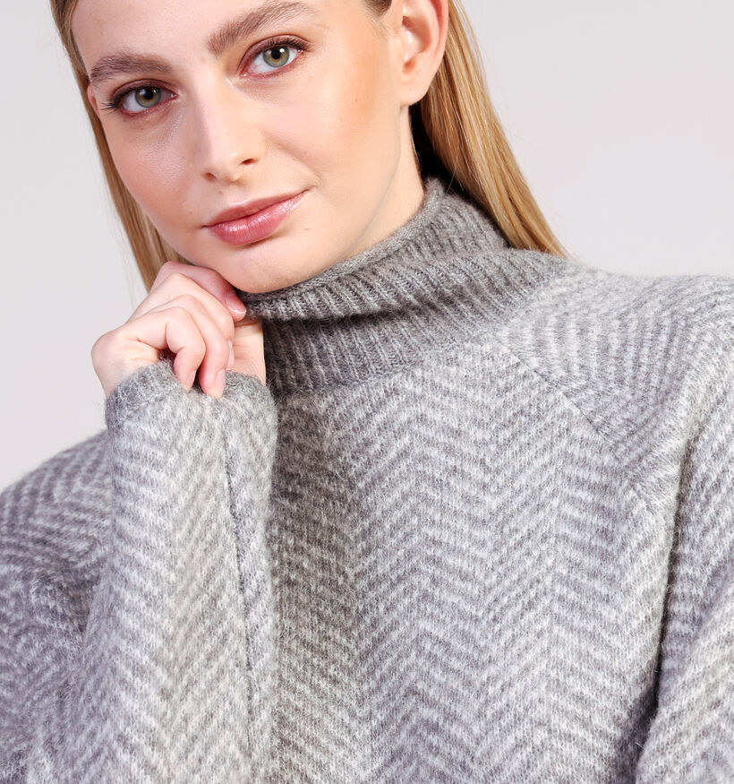 Vila Vilory Hogh-Neck Pull en Gris Vila Vilory Hogh-Neck Pull en Gris pour femmes (361323)