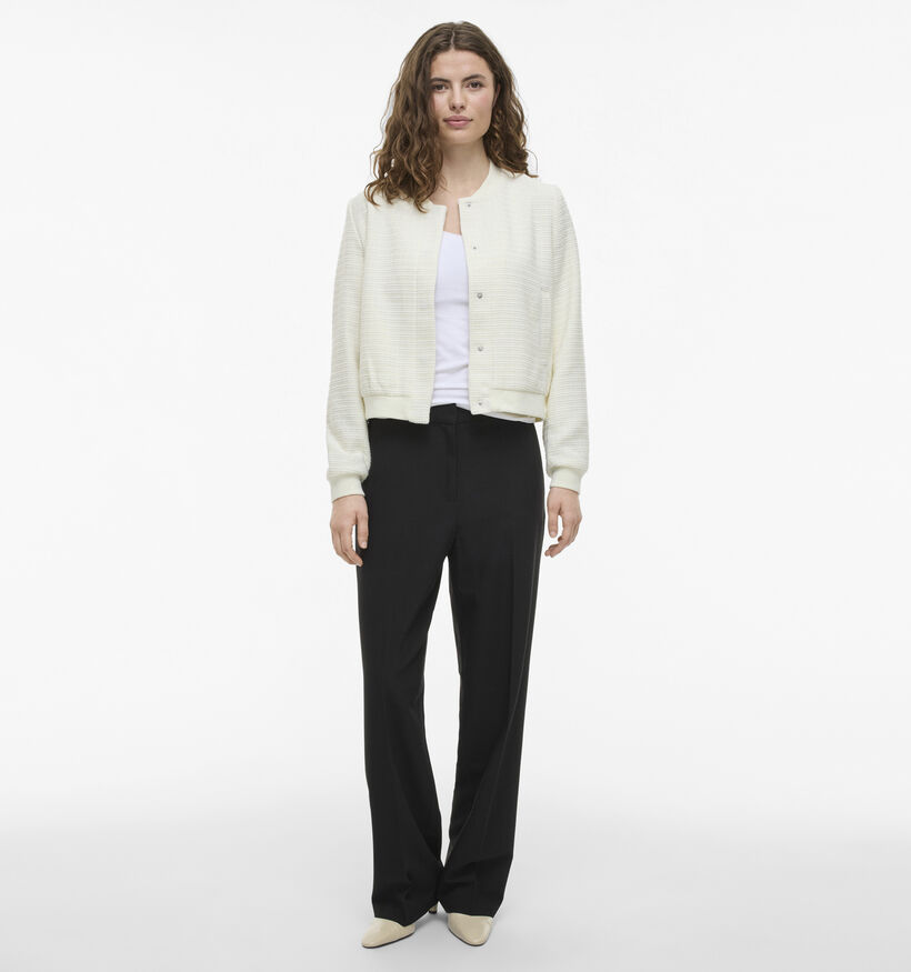 Vila Aryl Veste bomber en Écru pour femmes (353050)