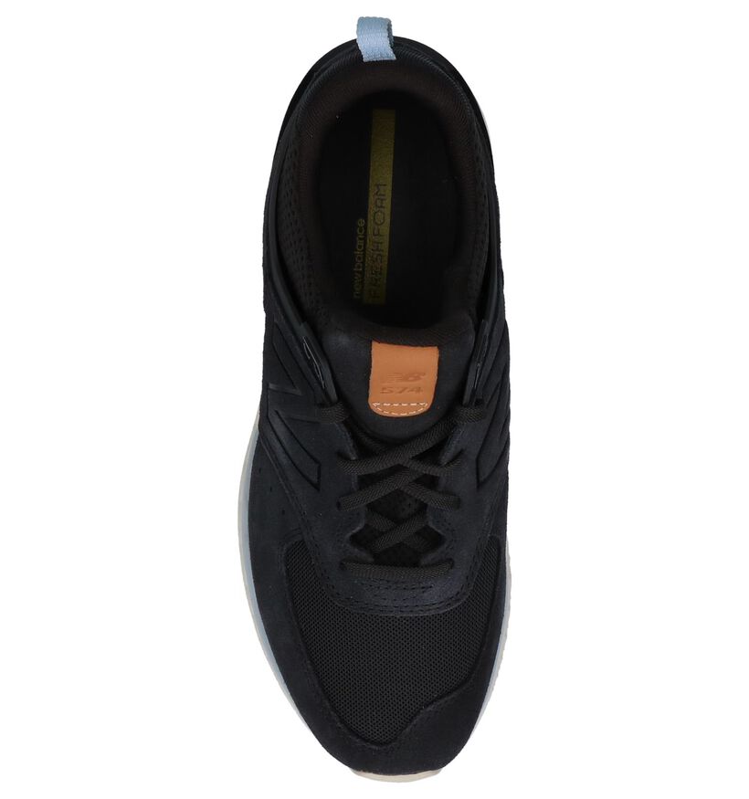 New Balance 574 Zwarte Sneakers in daim (261526)