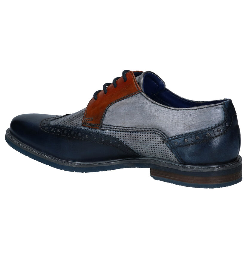 Bugatti Chaussures habill&eacute;es en Bleu en cuir (293628)