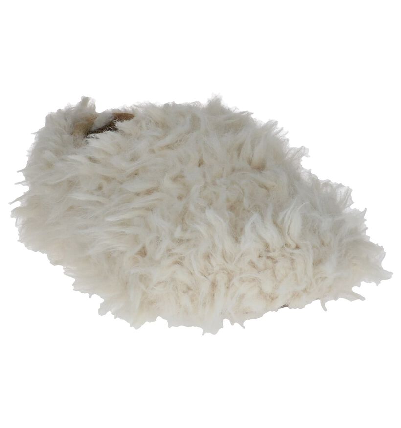 Hampton Bays Pantoufles fermées en Écru en faux fur (232362)