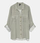 Vero Moda Curve Bumpy Groene/Ecru Blouse voor dames (362606)