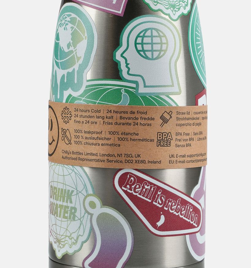 Chilly's Kids Bottle Gourde en Argent 350ml pour filles, gar&ccedil;ons (383667)
