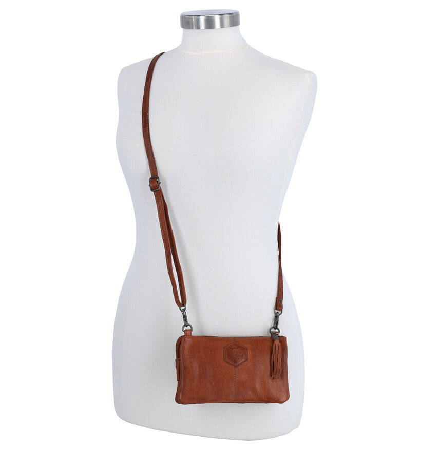 Bear Design Sac porté croisé en Cognac pour femmes (358900)