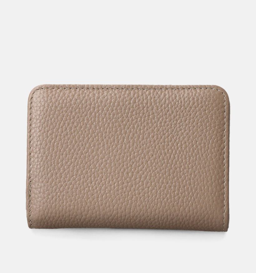 Crinkles Porte-monnaie zippé en Taupe pour femmes (358083)
