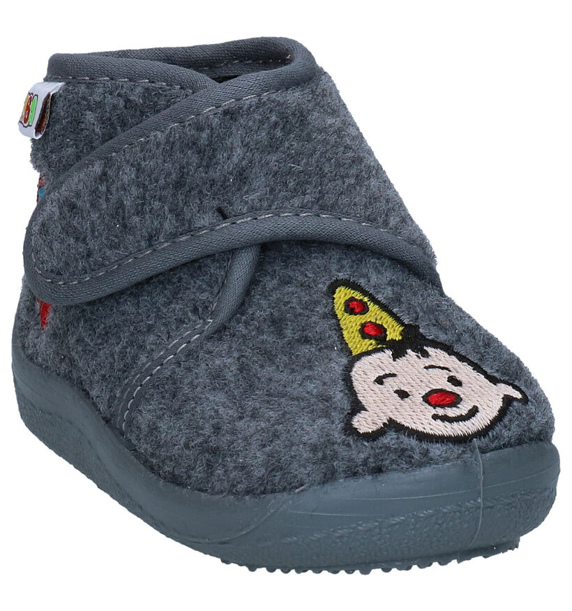 Bumba Pantoufles fermées en Gris en textile (283454)