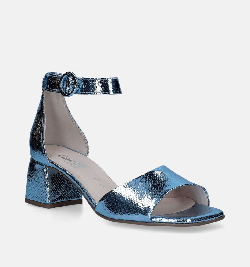 Gabor Sandales avec talon carré en Bleu pour femmes (339366)