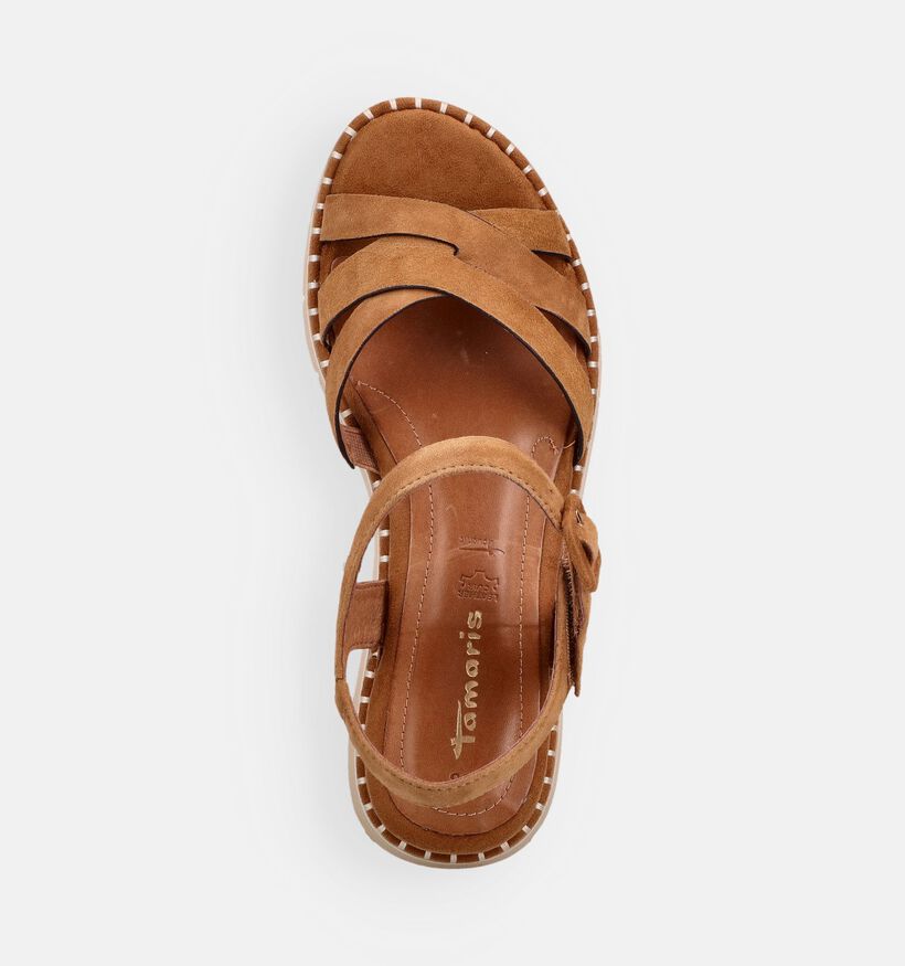 Tamaris Sandales compens&eacute;es en Cognac pour femmes (371737)