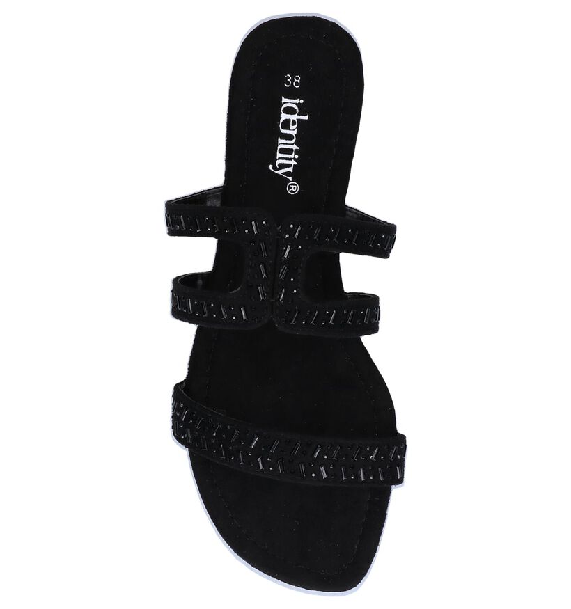 Identity Nu-pieds plates en Noir en textile (240627)