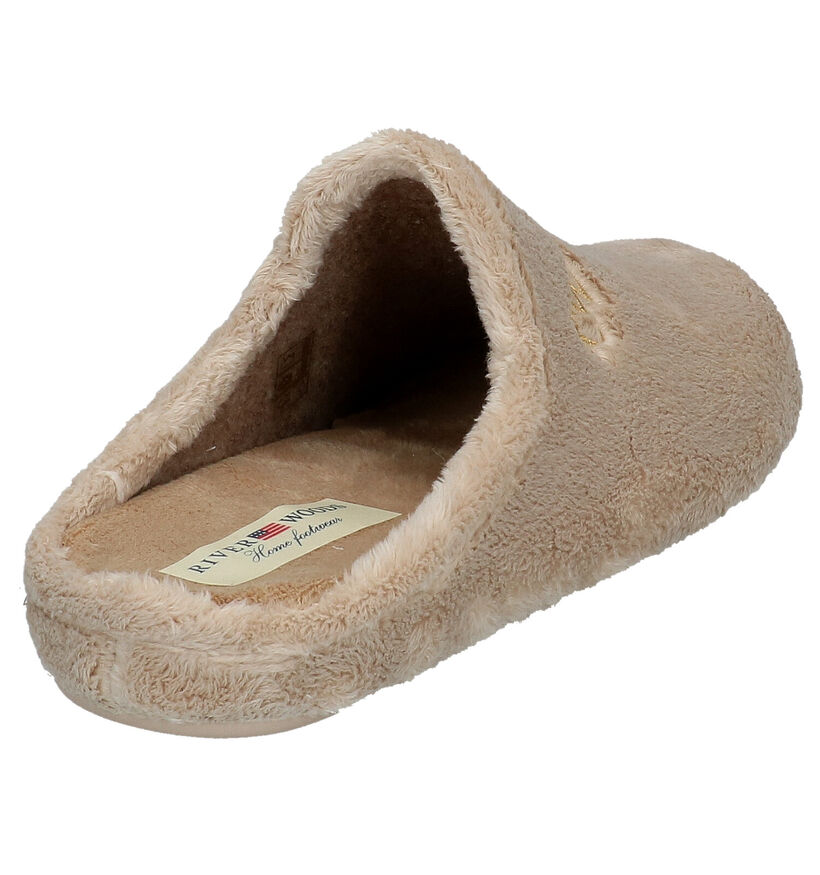 River Woods Beige Pantoffels in stof (298441)