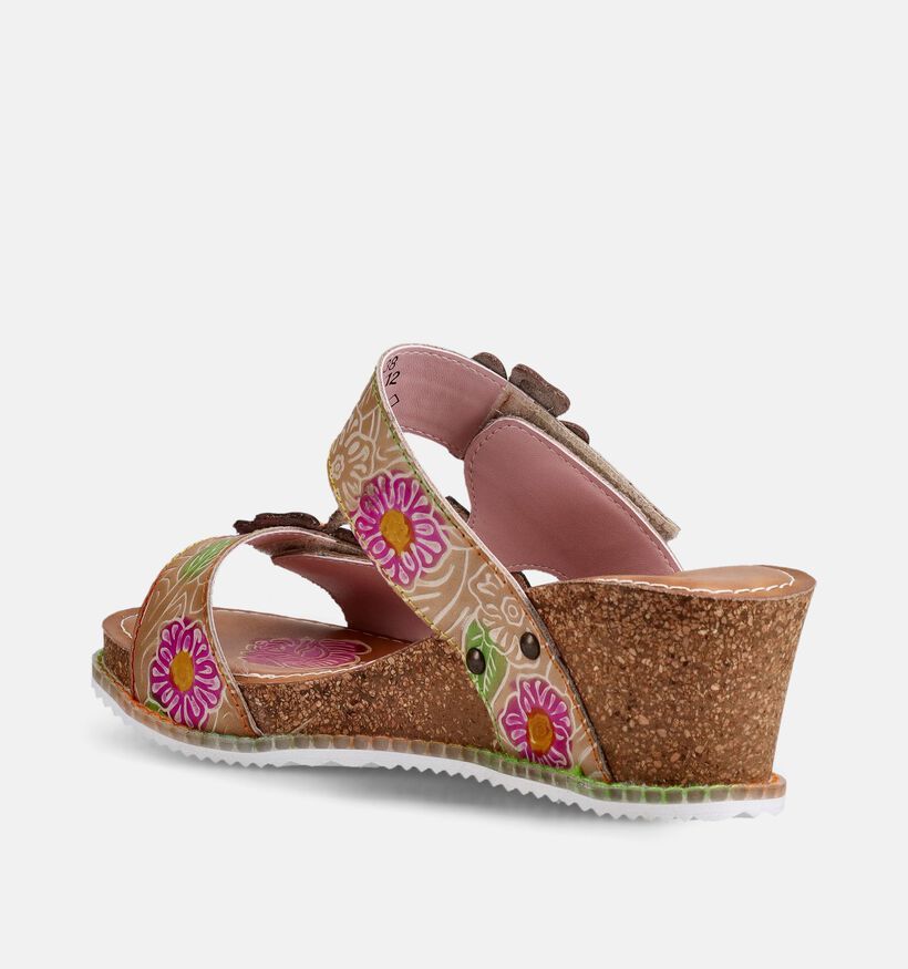 Laura Vita Bonito Bruine Slippers met Sleehak voor dames (373208)