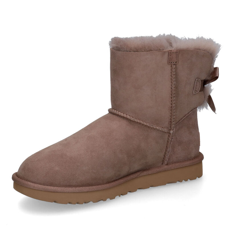 UGG Mini Bailey Bow II Bottes en Taupe en daim (294533)