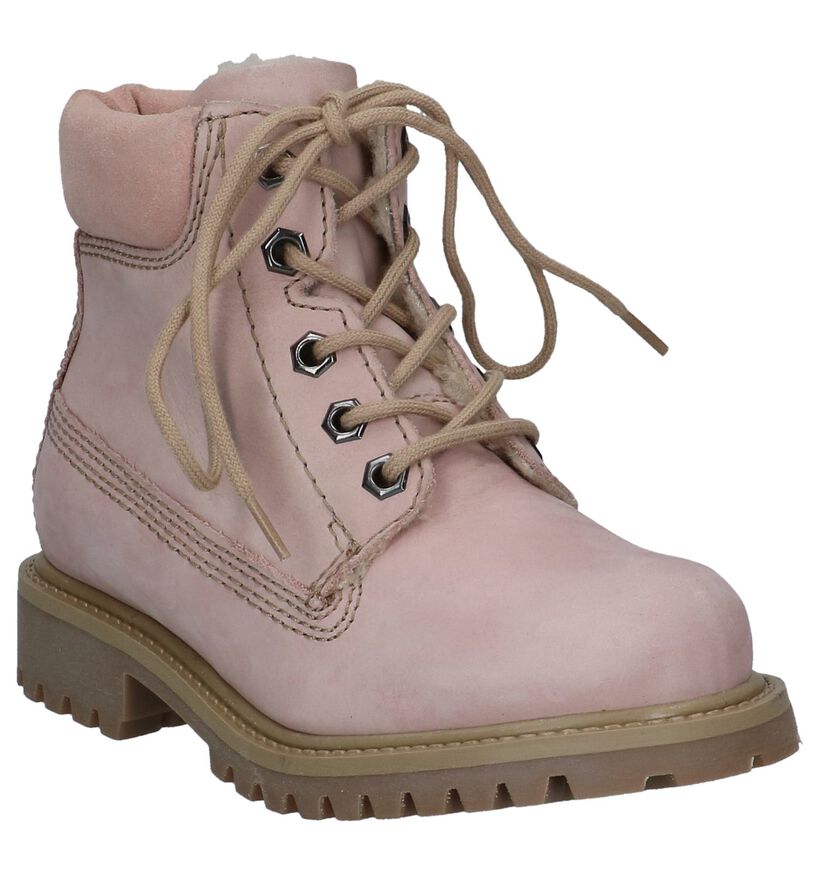 Lichtroze Dazzle Veterboots in nubuck (223857)