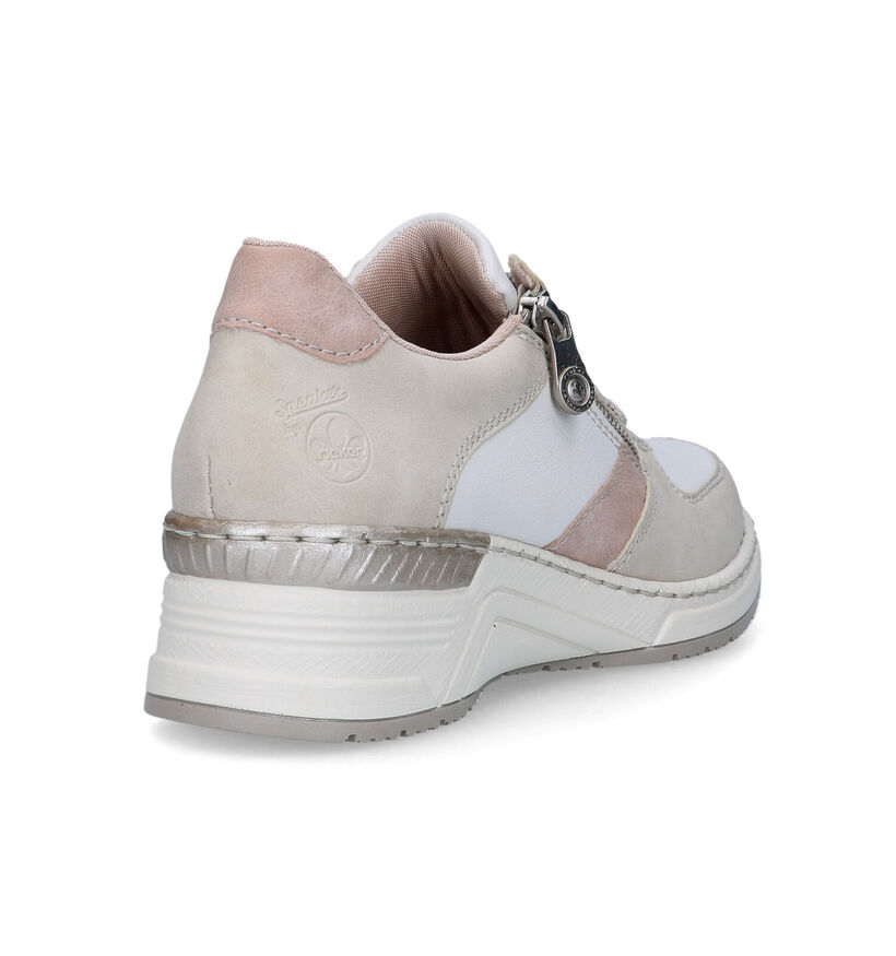Rieker Beige Veterschoenen voor dames (320226) - geschikt voor steunzolen