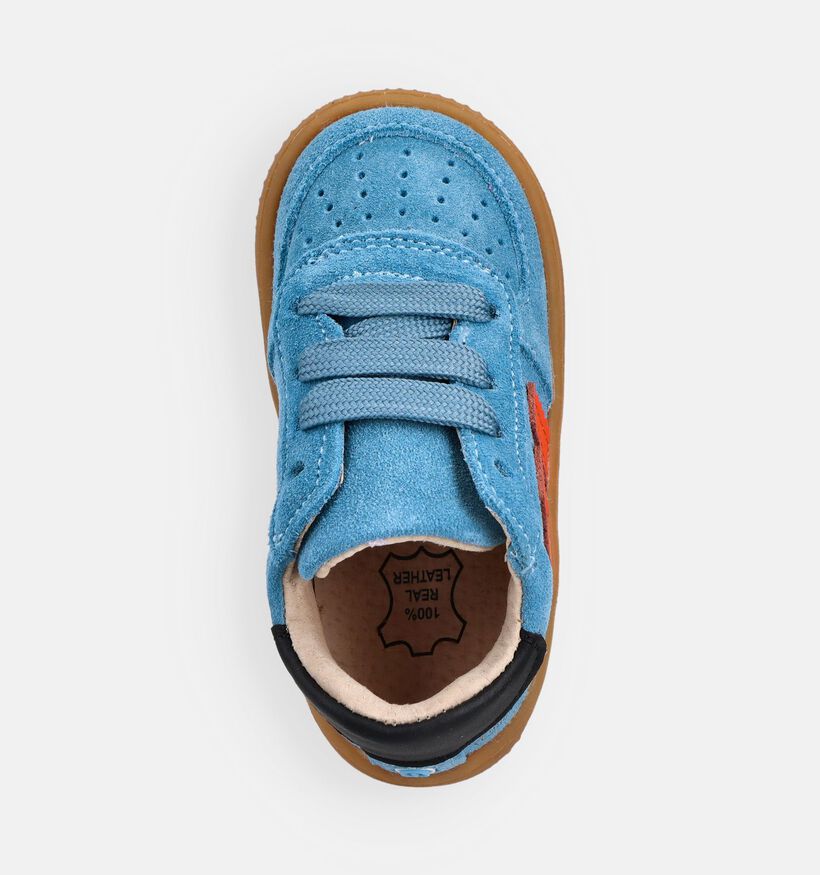 Shoesme Baskets pour b&eacute;b&eacute; en Bleu/Orange pour filles, gar&ccedil;ons (372288) - pour semelles orthop&eacute;diques