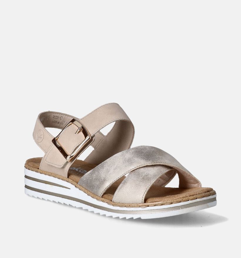 Rieker Gouden Sandalen met Sleehak voor dames (354972)
