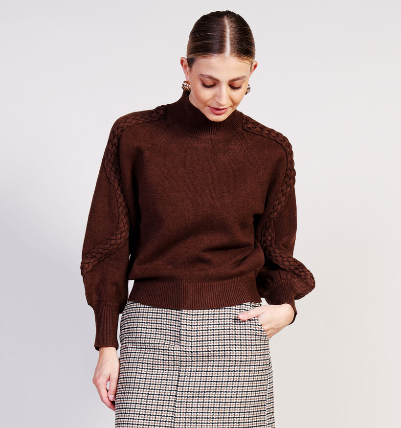 Minus MSvera Donkerbruine High Neck Pull voor dames (361733)