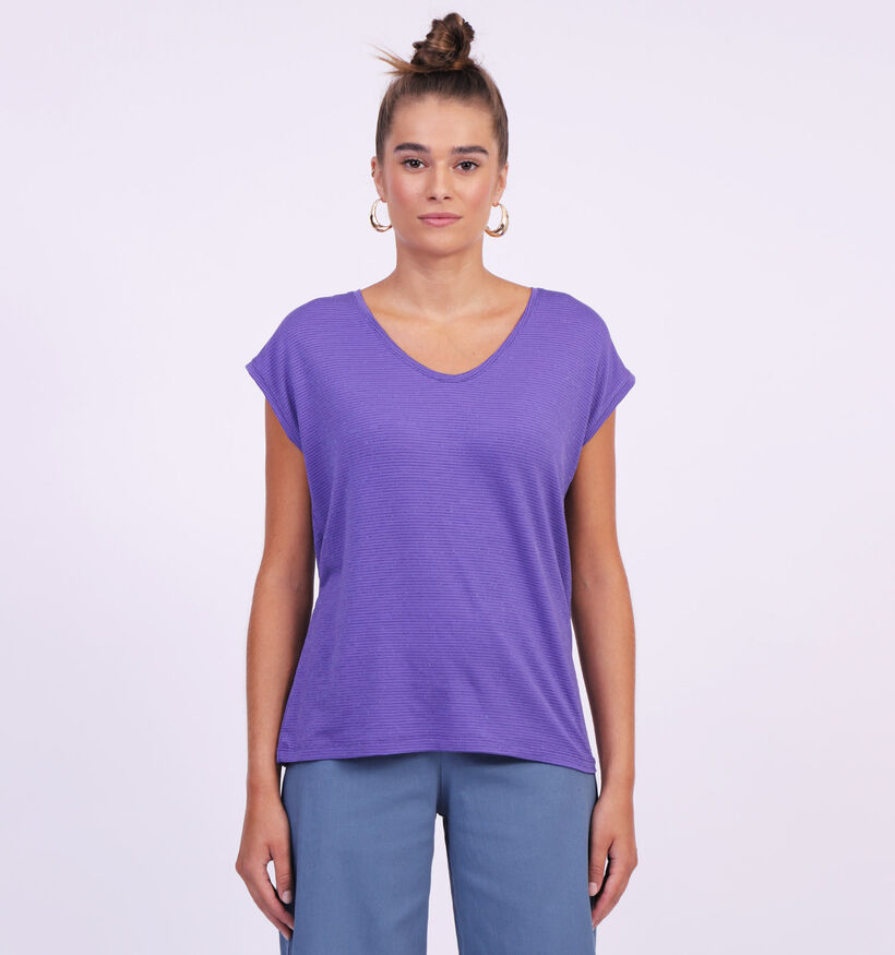 Pieces Billo Tee Lurex T-shirt rayé en Ecru (323737)