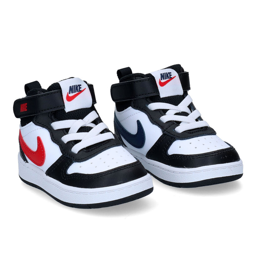 Nike Court Borough Mid 2 TD Zwarte Sneakers voor jongens (299899) - geschikt voor steunzolen
