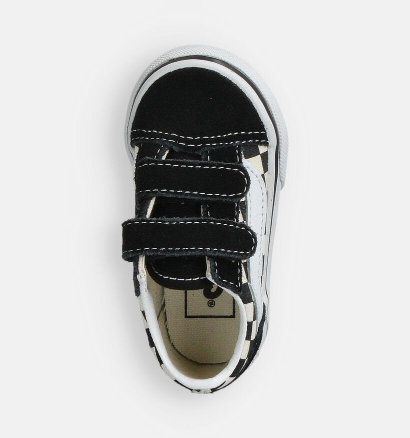 Vans Old Skool Checkerboard Zwarte Sneakers voor meisjes, jongens (361018)