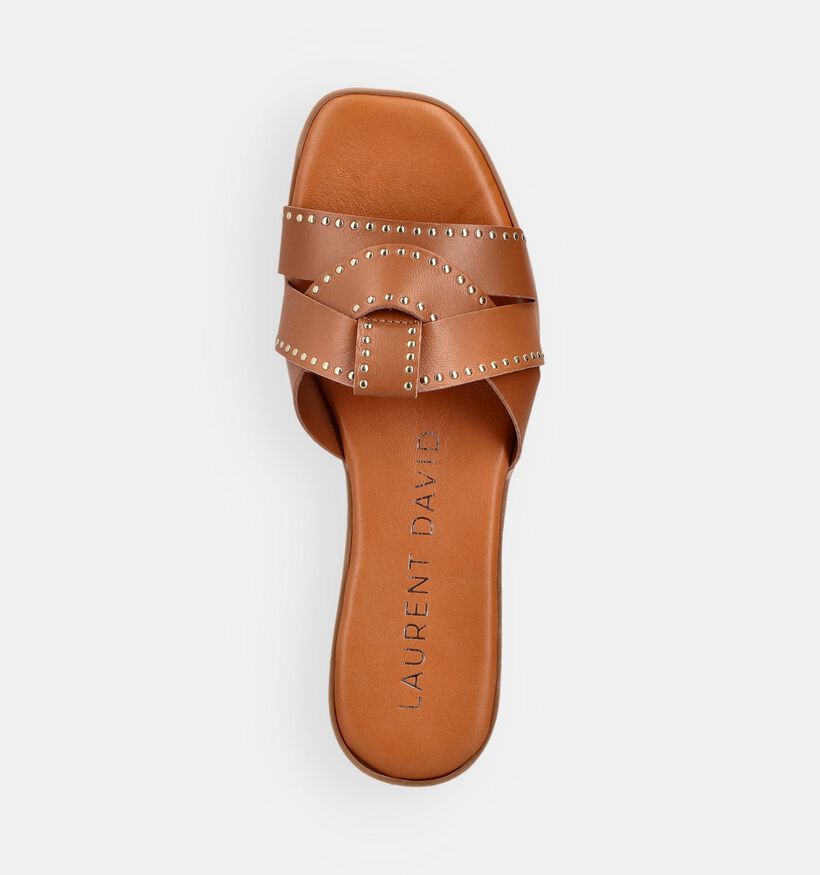 Laurent David Cognac Platte Slippers voor dames (374163)