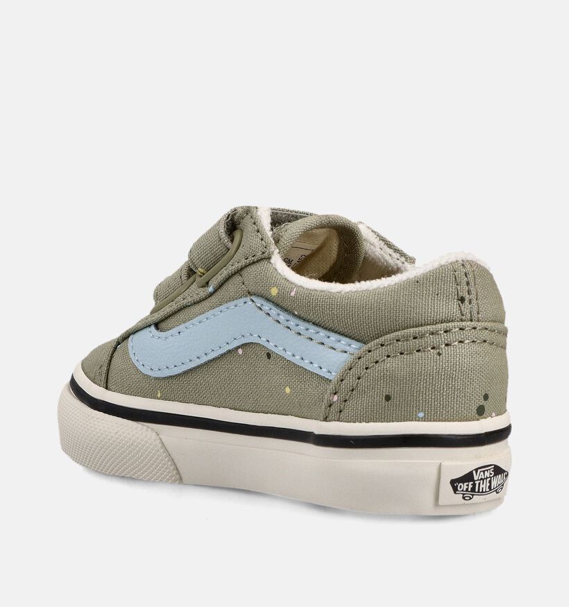 Vans Old Skool Baskets basses en Vert pour filles, gar&ccedil;ons (368986)