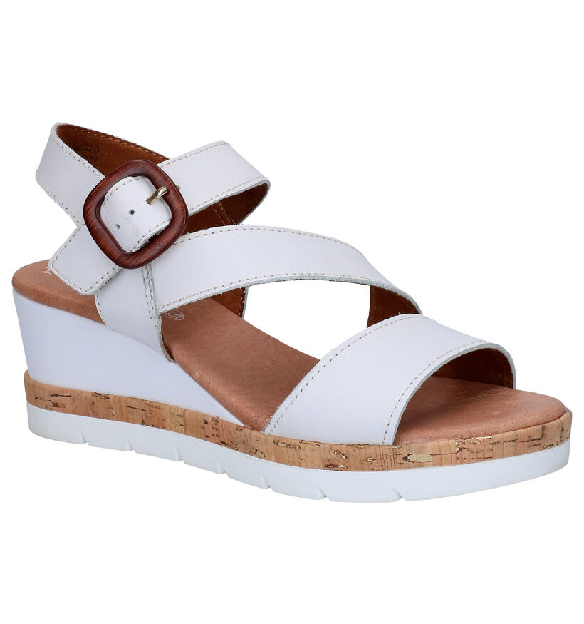 Jana Sandales à talons en Blanc en cuir (270477)