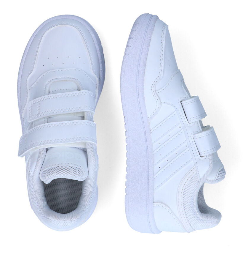 adidas Hoops 3.0 Witte Sneakers voor jongens (318803) - geschikt voor steunzolen