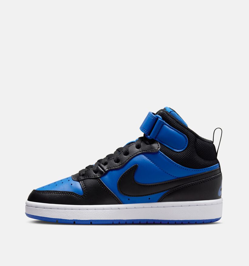Nike Court Borough Mid 2 Baskets montantes en Bleu/Noir pour garçons, filles (359804) - pour semelles orthopédiques