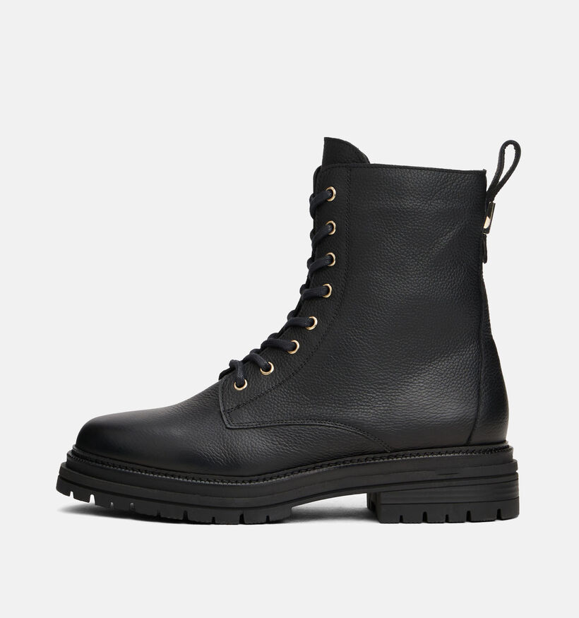 Tommy Hilfiger Plaque Pebble Boots à lacets en Noir pour femmes (362367)