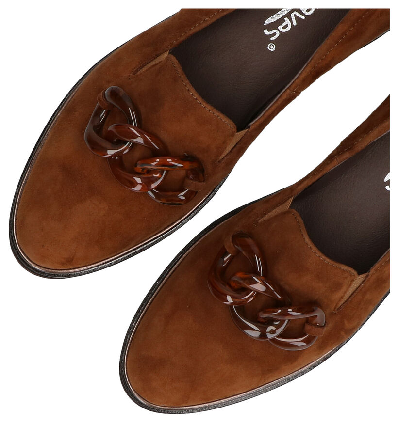 Softwaves Cognac Loafers in daim (281981)