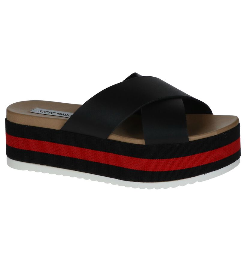 Steve Madden Asher Nu-pieds en Noir en cuir (245275)
