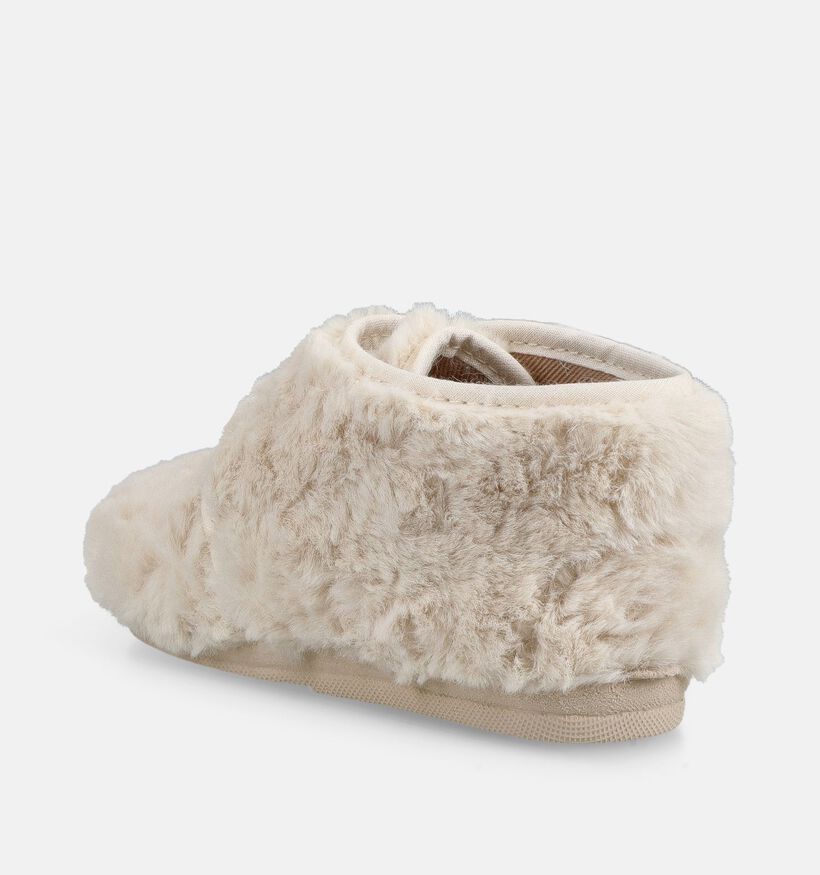 Little David Pantoufles en Ecru pour filles (381109) - pour semelles orthop&eacute;diques