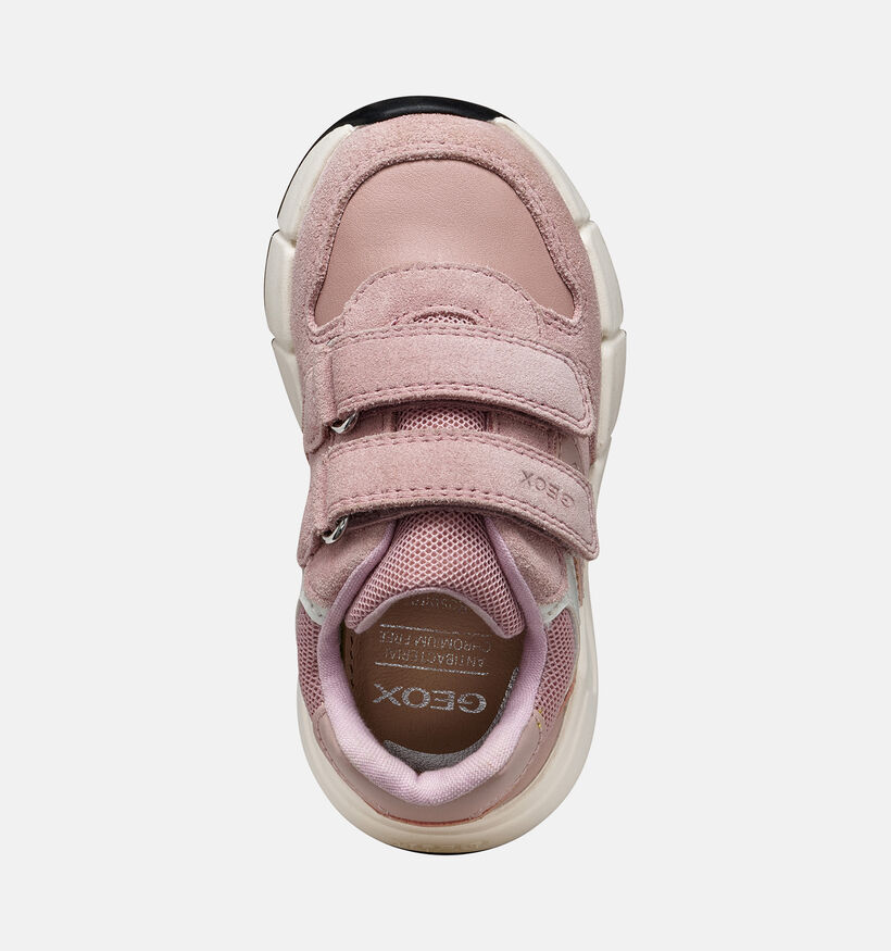 Geox Flexyper Baskets basses en Rose pour filles (376245) - pour semelles orthop&eacute;diques