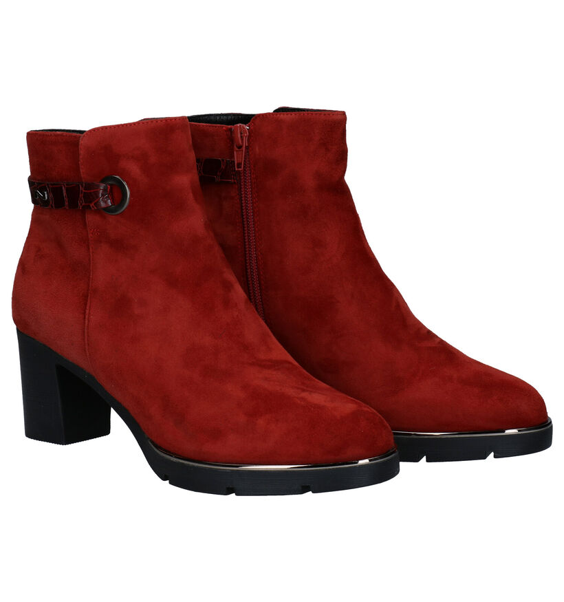 Nathan-Baume Bordeaux Enkellaarzen in daim (283250)