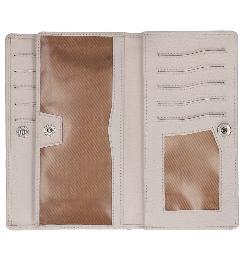 Crinkles Porte-monnaie à rabat en Camel pour femmes (349859)