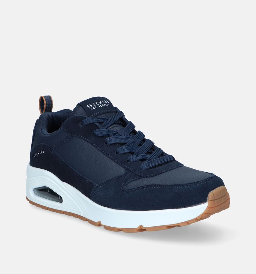 Skechers Uno Stacre Blauwe Sneakers voor heren (340834) - geschikt voor steunzolen